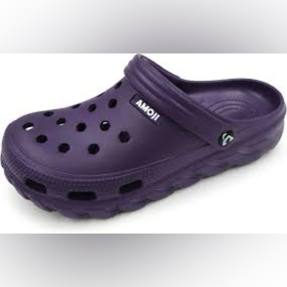 Amoji Unisex Purple Clogs Shoes Slippers Sandals Women’s Size 9- NEW - Picture 2 of 5